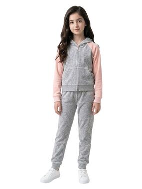 Juicy Couture baby girl grey and pink velour tracksuit set